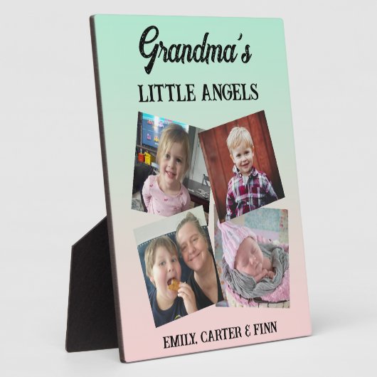 おばあちゃんの小さな天使 |写真のギフト フォトプラーク (側面)