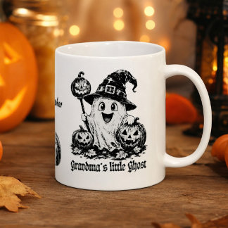 おばあちゃんの小さな幽霊 ハロウィーンの名入れギフト コーヒーマグカップ