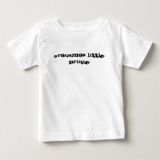 おばあちゃんの小さな王子様の白いシャツ ベビーTシャツ (正面)