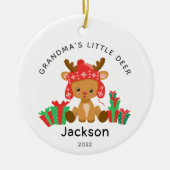 おばあちゃんの小さな鹿のクリスマスオーナメント セラミックオーナメント (正面)