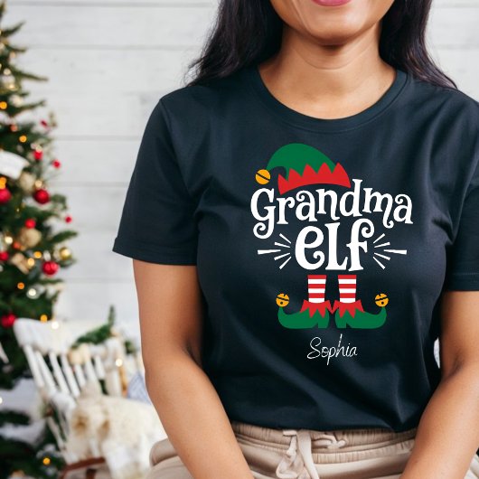 おばあちゃんの小妖精や小人おもしろい小妖精や小人マッチングクリスマスギフト Tシャツ