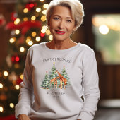 おばあちゃんの年かわいいキリン家族としての最初のクリスマス スウェットシャツ