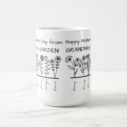 おばあちゃんの庭から幸せな母の日 コーヒーマグカップ (中央)