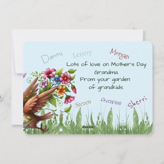 おばあちゃんの庭から幸せな母の日 シーズンカード (裏面)