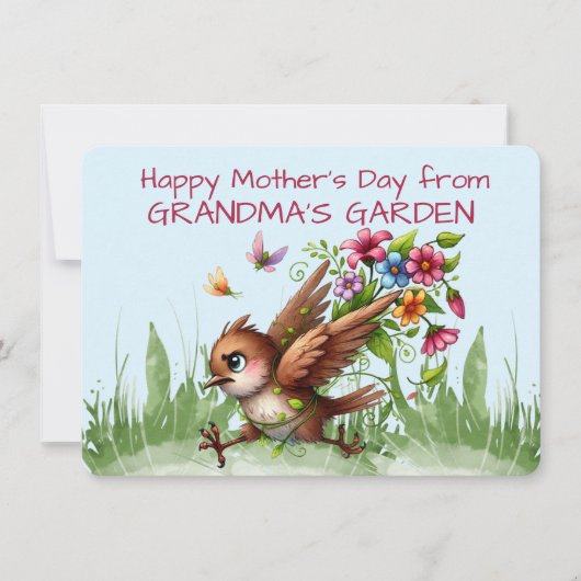 おばあちゃんの庭から幸せな母の日 シーズンカード (正面)