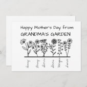 おばあちゃんの庭から母の日のお祝い シーズンカード (正面/裏面)