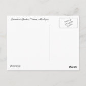 おばあちゃんの庭でピンクのバラ ポストカード (裏面)