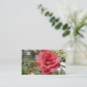 おばあちゃんの庭でピンクのバラ 名刺 (スタンド正面)