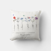 おばあちゃんの庭とグランドキッズの名前Water color クッション (正面)