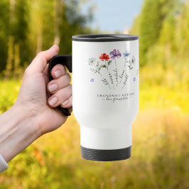 おばあちゃんの庭とグランドキッズの名前Water color トラベルマグ