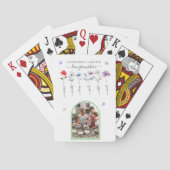 おばあちゃんの庭とグランドキッズの名前Water color トランプ (裏面)