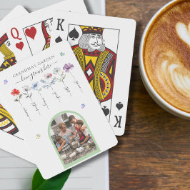 おばあちゃんの庭とグランドキッズの名前Water color トランプ