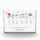 おばあちゃんの庭とグランドキッズの名前Water color フォトブロック (正面)