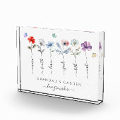 おばあちゃんの庭とグランドキッズの名前Water color フォトブロック (右)