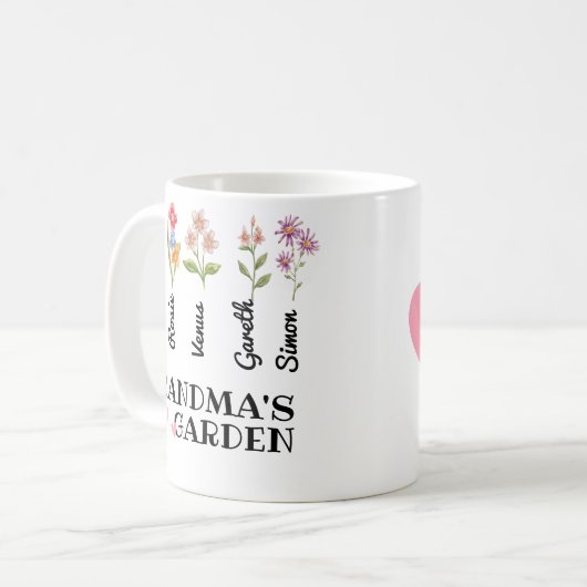 おばあちゃんの庭のおばあちゃんパーソナライズされたのプレゼント コーヒーマグカップ (正面左)