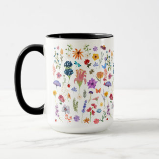 おばあちゃんの庭のマグカップの花パーソナライズされた付き マグカップ