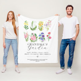 おばあちゃんの庭の誕生月花記念品 フリースブランケット