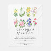 おばあちゃんの庭の誕生月花記念品 フリースブランケット (正面)