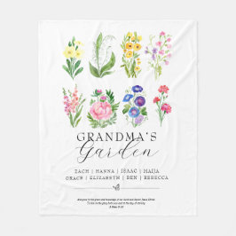 おばあちゃんの庭の誕生月花記念品 フリースブランケット