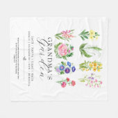 おばあちゃんの庭の誕生月花記念品 フリースブランケット (正面(横))