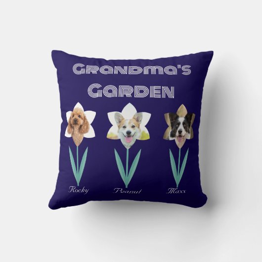おばあちゃんの庭パーソナライズされたのペット写真 クッション (裏面)