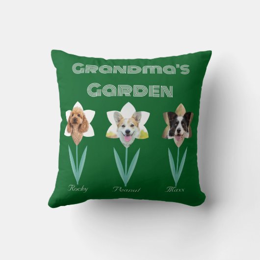 おばあちゃんの庭パーソナライズされたのペット写真 クッション (裏面)