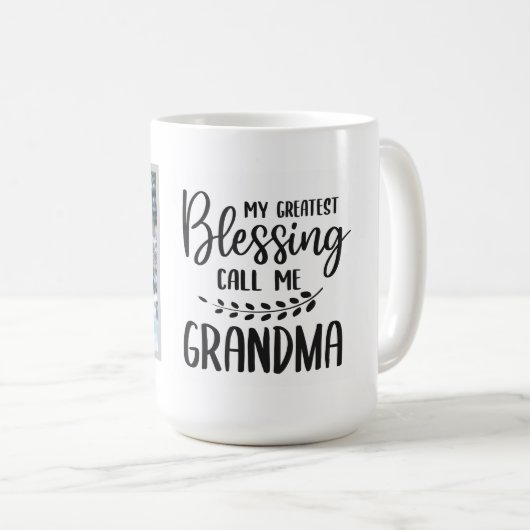 おばあちゃんの引用文と写真 コーヒーマグカップ (正面右)