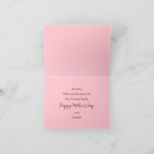 おばあちゃんの役割ピンクと赤の幸せな母の日 カード (内部)