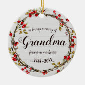 おばあちゃんの思い出に素朴リース記念 セラミックオーナメント (正面)