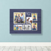 おばあちゃんの恵みネイビーウッド6フォトコラージュ キャンバスプリント (インサイチュ (ウッドフロア))