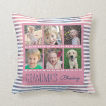 おばあちゃんの恵みフォトコラージピンク&ブルー