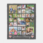 おばあちゃんの恵み27フォトコラージュカスタムカラー フリースブランケット (正面)