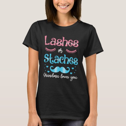 おばあちゃんの愛する性別を明かす点字または散策 Tシャツ (正面)