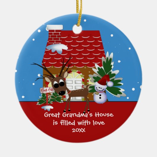おばあちゃんの愛の家 クリスマスオーナメント (正面)