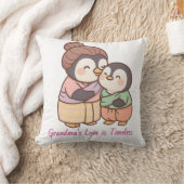 おばあちゃんの愛は永遠に | かわいいペンギン枕 クッション (ブランケット)