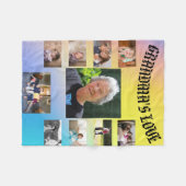 おばあちゃんの愛ピンク紫ブルー10枚 フリースブランケット (正面(横))