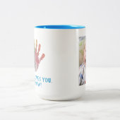 おばあちゃんの手のプリントを作成 ツートーンマグカップ (中央)