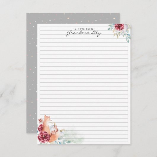 おばあちゃんの手紙|モノグラムひな形 エンクロージャーカード (正面/裏面)