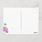 おばあちゃんの日かわいい子猫カラフル風船 ポストカード (裏面)