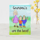 おばあちゃんの日のお洒落カード カード (黄色い花)