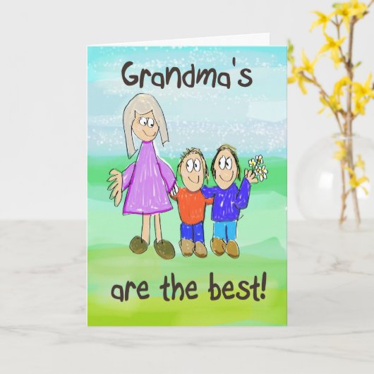 おばあちゃんの日のお洒落カード カード (黄色い花)