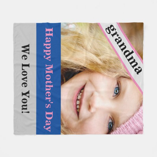 おばあちゃんの日 フリースブランケット (正面(横))