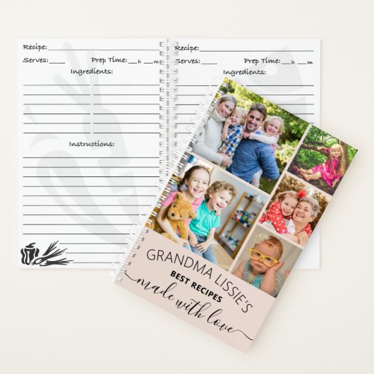 おばあちゃんの最高のレシピクックブック6 Photo Collage ノートブック (内側)