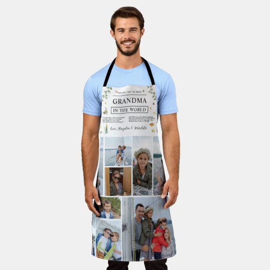 おばあちゃんの最高のレシピ |母の日の写真 エプロン (着用した状態)