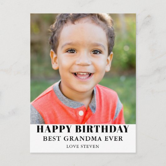 おばあちゃんの最高の写真 誕生日 ポストカード (正面)