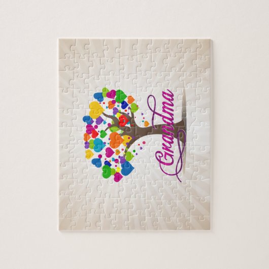 おばあちゃんの木の生活ハート ジグソーパズル (縦)