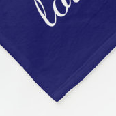 おばあちゃんの木(ハート)、白/海軍8の名前と日付 フリースブランケット (角)