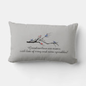 おばあちゃんの木（鳥）カスタマイズ、名前·日付6 ランバークッション (裏面)