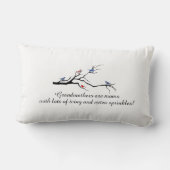 おばあちゃんの木(鳥)カスタマイズ、6名/日付 ランバークッション (裏面)