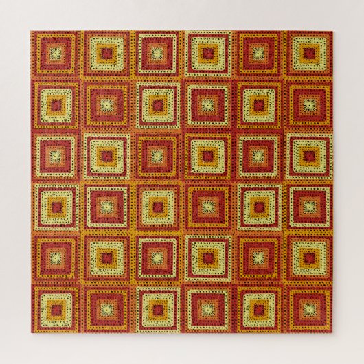 おばあちゃんの正方形のパターン ジグソーパズル (縦)